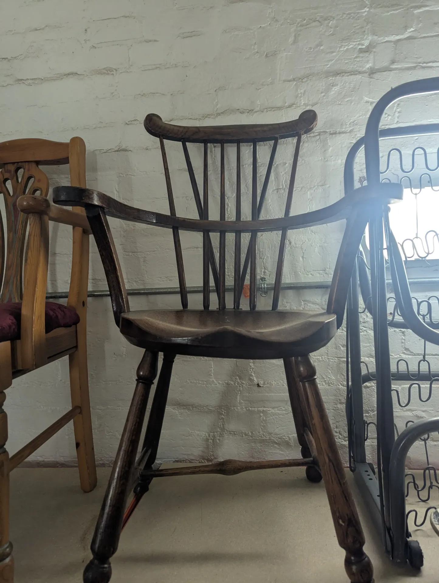 Wooden armchair (circular seat)