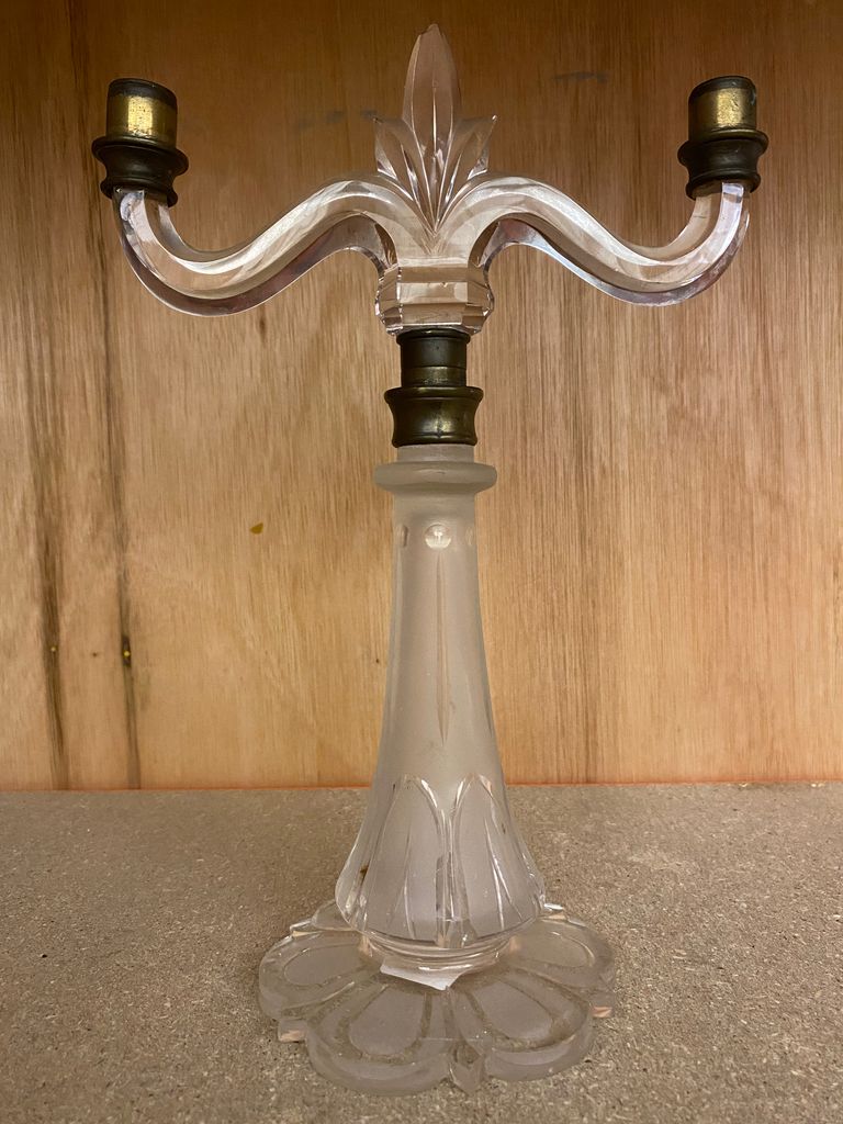 Glass candelabra