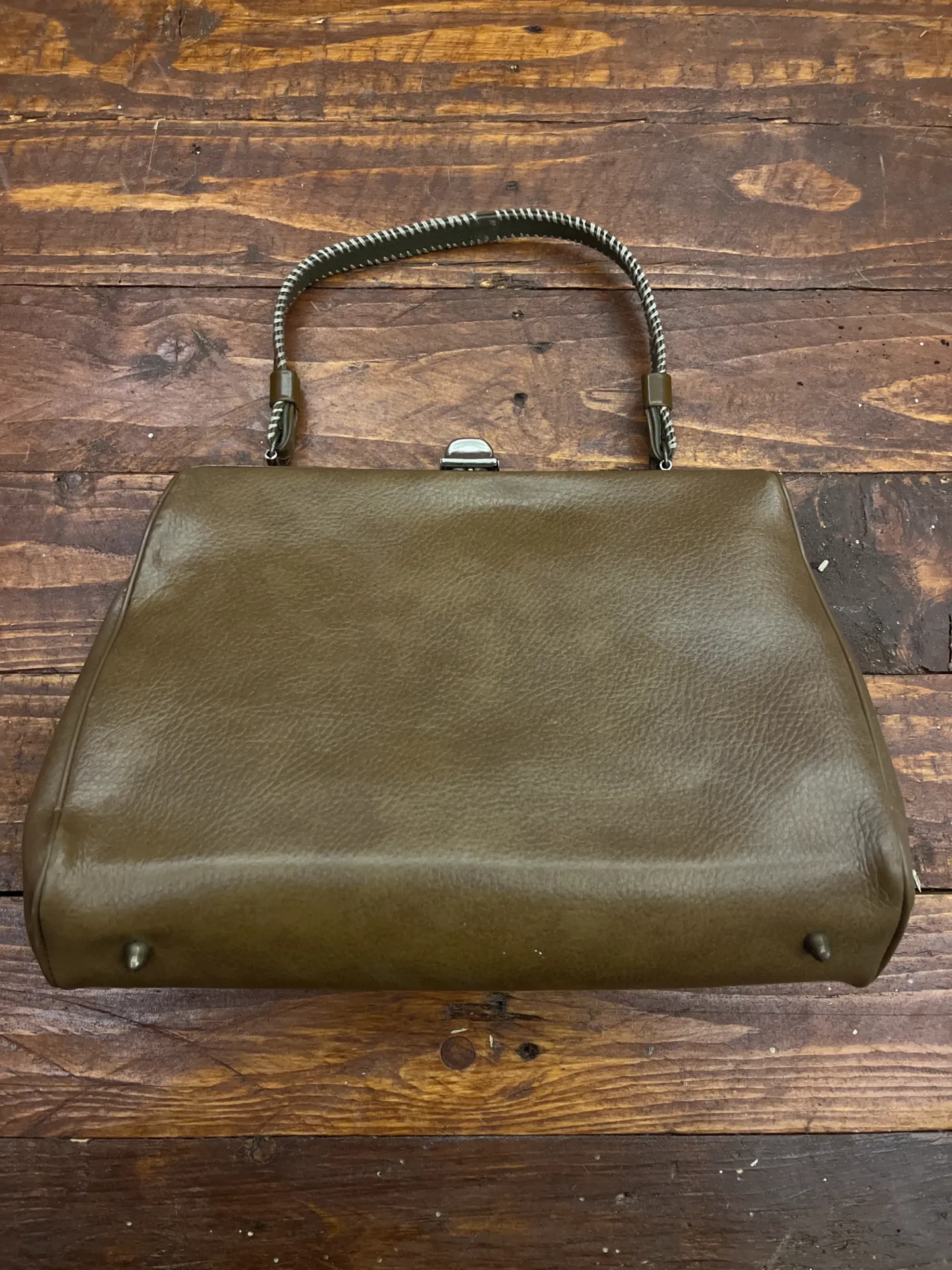 Brown leather handbag