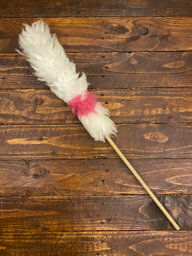 White feather duster