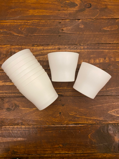 Small white flower pots